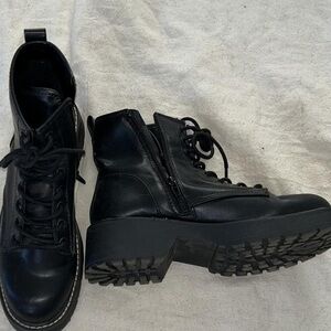 Madden Girl Black Combat Boots